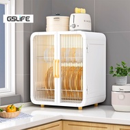 GSlife Kitchen Dish Organizer Cabinet Storage Rack Dustproof Bowl And Plate Dish Cabinet Rack