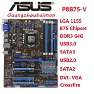 Motherboard For ASUS P8B75-V INTEL LGA 1155 B75 DDR3 USB3.0 SATA3 DVI VGA H77 B75 Z77 Z68