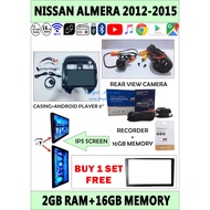 NISSAN ALMERA 2012-2015 1 SET CAR PLAYER(ANDROID PLAYER 9''+CASING+REVERSE CAMERA+RECORDER)