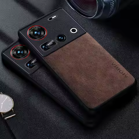 Premium Luxury leather Phone Case for Nubia Z70 Z60 Ultra Z60S Pro Retro Business Style Solid color