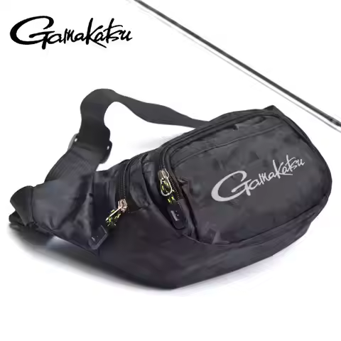 Gamakatsu Fishing Waist Bag Waterproof Fanny Pack Multifunctional Outdoor Fishing Tackle Storage Bag