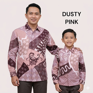Batik Pria Warna DUSTY PINK CUMIWarna Pink SalemKemeja Batik Pria Couple Ayah Anak Warna Pink Salem 