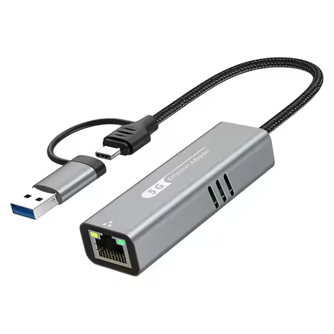 USB C to 5Gbps Ethernet Adapter USB 3.0 to Ethernet 5 Gigabit Converter USB3.2 to RJ45 Network Adapt