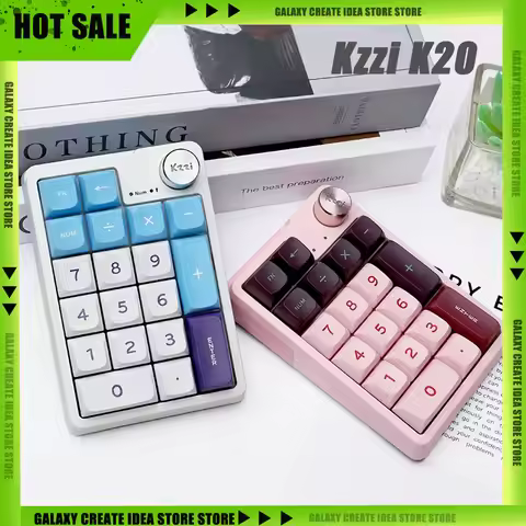 New Kzzi K20 Mini Keypad Bluetooth Wireless Three Mode Mechanical Keyboard Office E-sports Gaming Ga