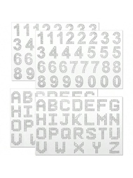 2pcs Crystal Rhinestone Letter & Number Hotfix Stickers, 1.18" X 0.9" Letter Size, Mailbox Number La