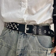 TIANHANYU | Y2K Studded Black Belt for Jeans