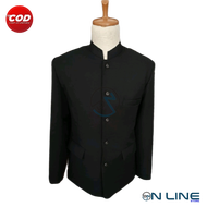 Jasko Polos Terbaru Kerah Mandarin Warna Hitam & Putih Atasan Muslim Pria Bahan Tebal Adem Di Pakai