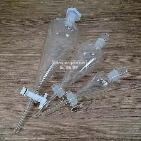 1pcs 60ml to 1000ml Glass Pear-Shaped Separatory Funnel Used to Eurify Essential Oil Chemical Experi