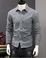 Áo sơ mi nam dài tay chất nhung tăm mềm mịn cao cấp - H113