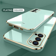 Luxury Square Edge Plating Casing Case OPPO A54 A15 A15s Realme 8 5G C15 C12 Narzo 20 30a Phone Cover