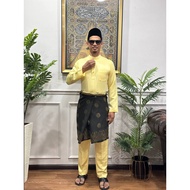 CODE NP2 BAJU MELAYU SLIMFIT XS-XXL KUNING BAJU MELAYU CEKAK MUSANG BAJU MELAYU MODERN FIT