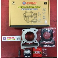 CERAMIC CYLINDER BLOCK + FORGED PISTON (FULLSET) FOR YAMAHA LC135 57MM (TOBAKI)