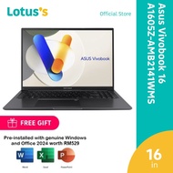 Asus Vivobook 16 A1605Z-AMB2141WMS WUXGA Laptop Indie Black (i5-12500H,16GB,512GB,W11,BLK,H&S+M365)