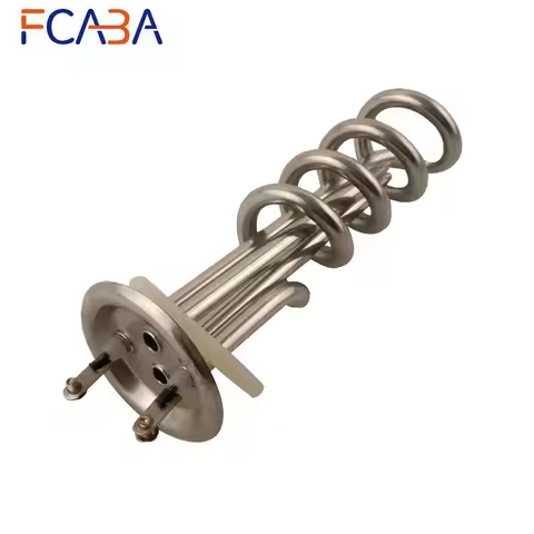 FCABA 4 Rounds Stainless Steel Heating Tube Element 220V 3KW Immersion Electric Water Heater Pipe fo