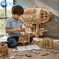 SANDR Airship Model, Wooden Construction Hand Craft 3D Wooden Puzzle, Puzzle Toy 3D Puzzle Mechanica