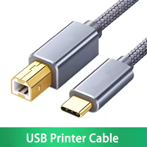0.5m-3.0m USB C to USB B 2.0 Printer Cable Braided Printer Scanner Laptop Computer High Speed for Ep