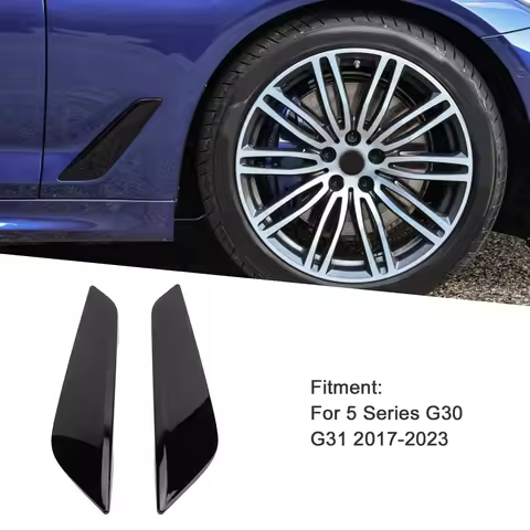 1 Pair Front Side Air Duct Trim 51747439014 Left Right Black Side Wing Air Outlet Cover for 5 Series