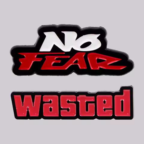 "No Fear" Enamel Pins Women's Brooches Lapel Pins Funny Quotes Badge on Backpack Costume Accessories