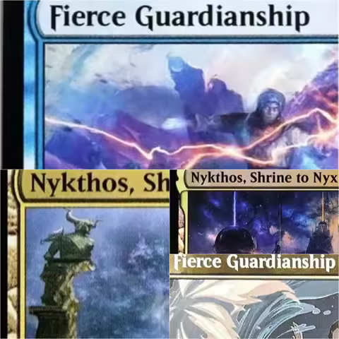 "Fierce Guardianship/Nykthos, Shrine to Nyx" TCG Magical Cards Game Top Quality Proxy Playing Cards 