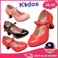 26-35 Kasut Raya Shoes Ballet Ribbon Leather Stilleto Wedding Event Formal Shoes Princess Kids Girls