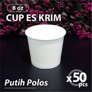 Pack of 50 pcs - 8oz Ice Cream Cups - 8 oz Yogurt Gelato Paper Cups