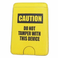 全新未使用 ANYA HINDMARCH Caution 磁性皮革卡包，帶 AH 標誌，黃色，帶原裝盒，正品，女士款，原價：¥25,300