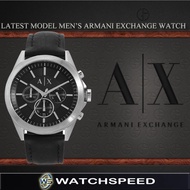 Armani Exchange Men's Chronograph Black Leather Strap Watch AX2604