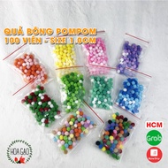 Pom pom multicolored cotton balls 100 pieces 1.0cm RICE FLOWERS GP10I decorations ChristmasCNY garme