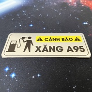 Tem nhôm dán nắp bình xăng sticker dán xe cảnh báo đổ xăng A95 decal dán xe ô tô