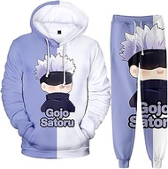 Anime Satoru Gojo Itadori Hoodie And Pant Set for Men Women Novelty 3D Hoodies 2 Piece Sweatshirt Sweatpants Set