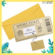 YOHII Golden Ticket Scratch- Card,  Raffle Gift Concert Ticket,  with Envelope Scratch  Ticket Party