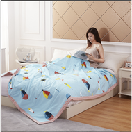 Summer Quilt Blanket Thin Single Queen King Bed Size Comforter Cartoon Selimut Nipis Katil Bercorak Pink Grey Blue Black