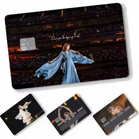Singer T-TaylorS Stickers 4pcs PVC Credit Card Skin Stickers Removable Self-adhesive Protective Film