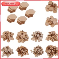 [pugwsl] 00/200 Pieces Hexagon Shapes MDF Cutouts Wood Wooden Embellishments Shapes for DIY Craft De
