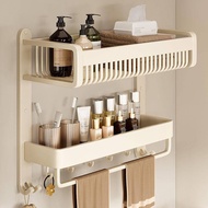 Cream air bathroom storage shelf Bathroom toilet toilet above the perforation-free wall hanging toil