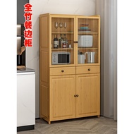 S-T💗Axe Ink Solid Wood Sideboard Cabinet Simple Cupboard Household Kitchen Old-Fashioned Cupboard Cupboard Wall Large Ca