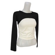 Bolero Crop Top Long Cuff Sports Cuff Shirt Connected Hands PREMIUM 521