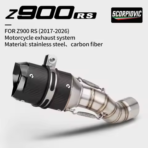 Slip On Exhaust Muffler Stainless Steel Modified Motorcycle Escape Pipe Fit Z900RS Z900 RS 2017-2020