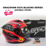 GRACSHAW HELMET G535 BLAZING RED (DOUBLE VISOR)