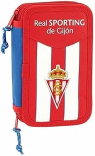 Real Sporting De Gijon Official School Pencil, Multicolored (Rojo Blanco Azul), 20 cm, Pencil Cases