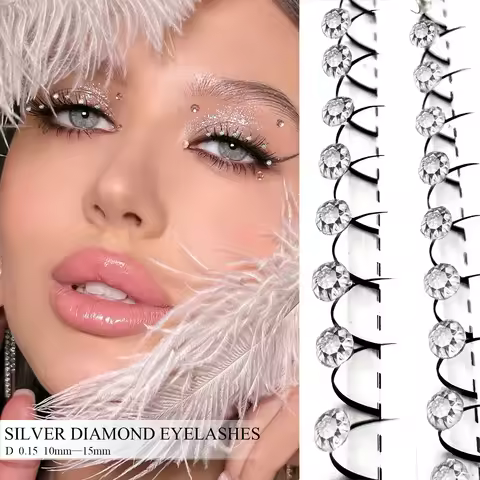 Honey Eyelash Silver Diamond Below Fairy Eyelash Extension Glitter Rhinestone Individual Lashes Fair