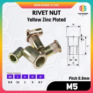 Rivet Nut M5 Yellow Yellow M5 Rivet Nut/ M5 Insert Nut/ Sert Nut/