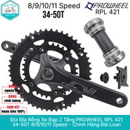 PROWHEEL RPL 421 Bicycle Hollow Disc Crank – 2 Stages 34-50T, 170mm Crank, BB Axle Included, Genuine