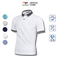 Áo Thun Nam Cổ Phối Pigo Fashion In Nổi Chữ PIGO Trước Ngực Cotton Siêu Mát PPL32 Cool 01 (Trắng)