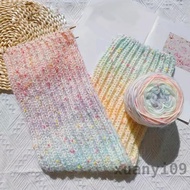 Khăn Len Mohair kẹo cầu vồng màu gradient mới tự làm sợi len dày len Iceland đan tay sợi hỗn hợp tay