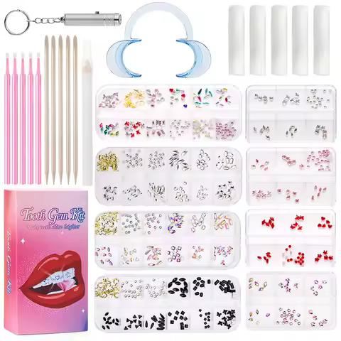 1 Set Professional Tooth Gem Kit Diy Love Horse Eye Crystals Jewelry Kit Teeth Gems Kit Tooth Gems F