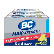 BC MAX Strength Fast Pain Relief Powder, Lemonade Flavor Aspirin 500mg and Acetaminophen 500mg Disso