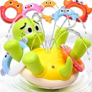 Baby Bath Toys, Rechargeable Turtle Bath Toy Sprinkler with 5 Rings, Baby Bathtub Fountain Spray Toy
