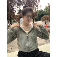 【READY STOCK AT Johor】CherryShop⭐Womens Hooded Jacket Short Long Sleeve Top