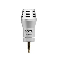 BOYA BY-A100 Omnidirectional Condenser Microphone for IP13/14/x/12/11 pad iPod Touch or Android Smartphones Silver